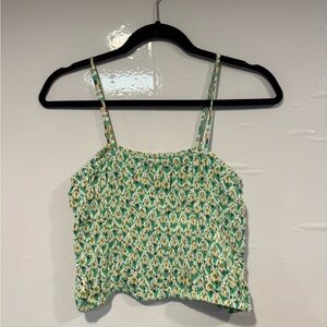 O'Neill Green and Cream Camisole Top